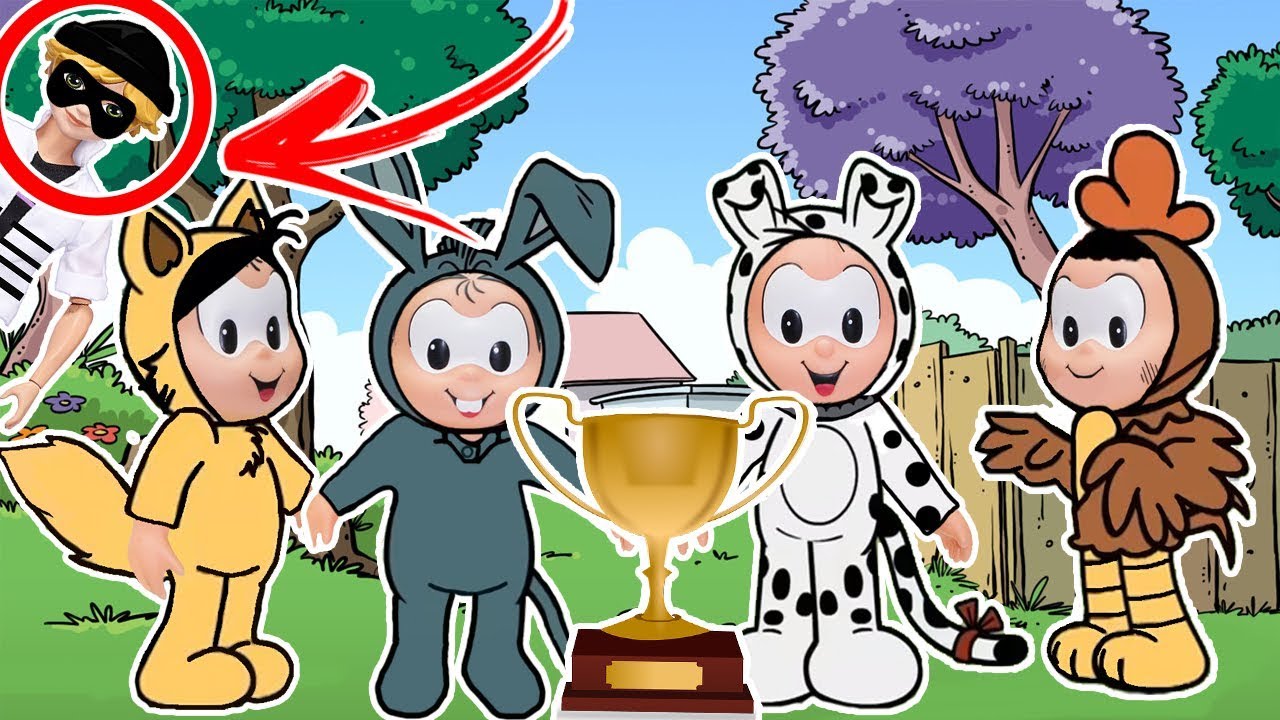 Os quatro músicos do bairro do limoeiro. Mônica, Cebolinha, Cascão, Magali