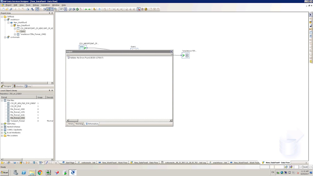 SAP BO Data Services Tutorial: Database to CSV