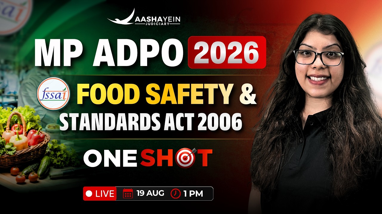 MP ADPO 2026 | Food Safety and Standards Act 2006, One Shot🔥| Aashayein Judiciary