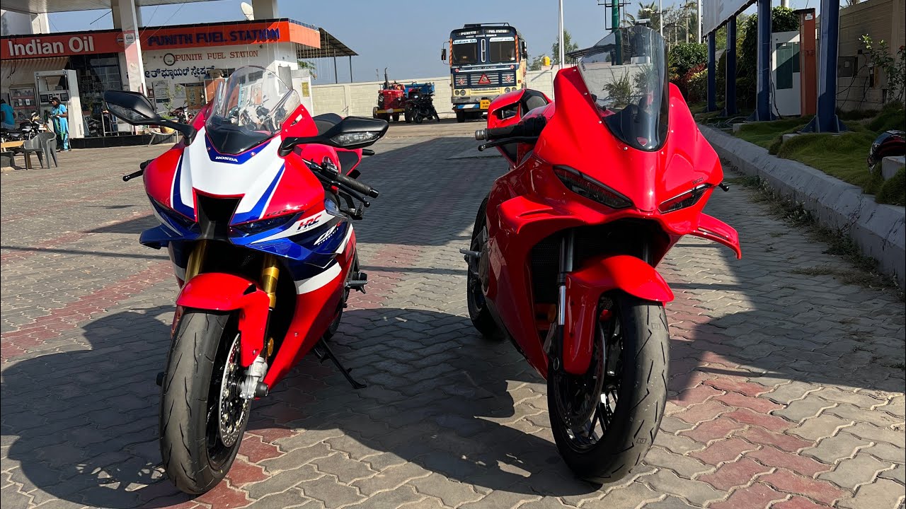New Ducati V4 and CBR 1000RRR first Highway ride 