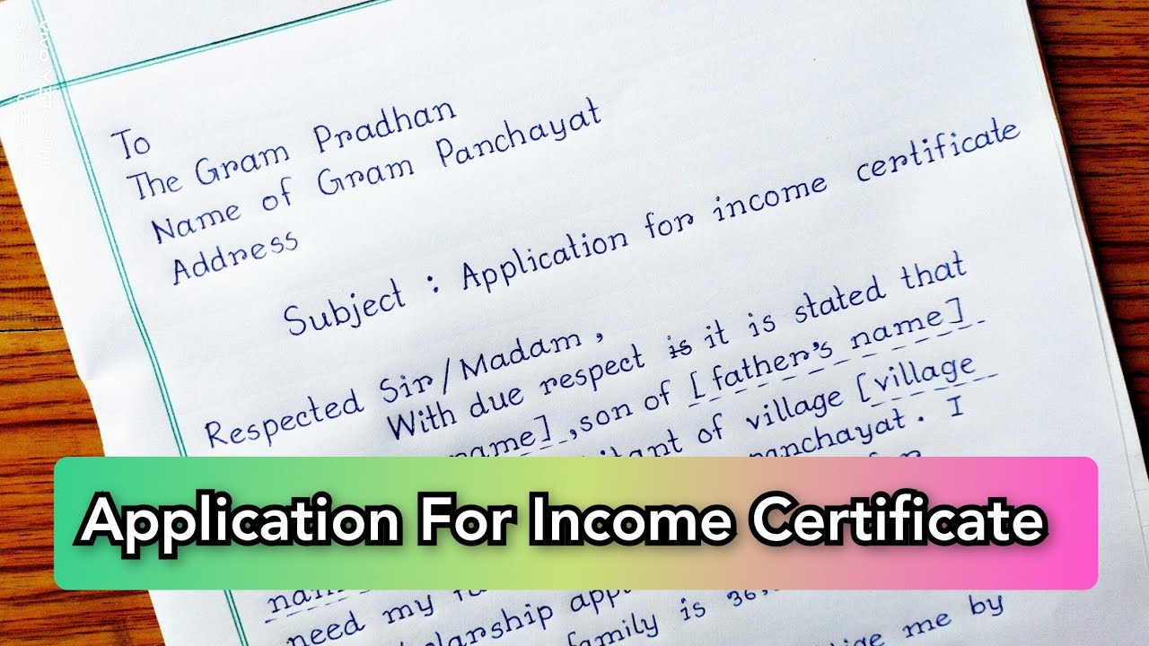 Application For Income Certificate।। How To Write Formal Letter In English