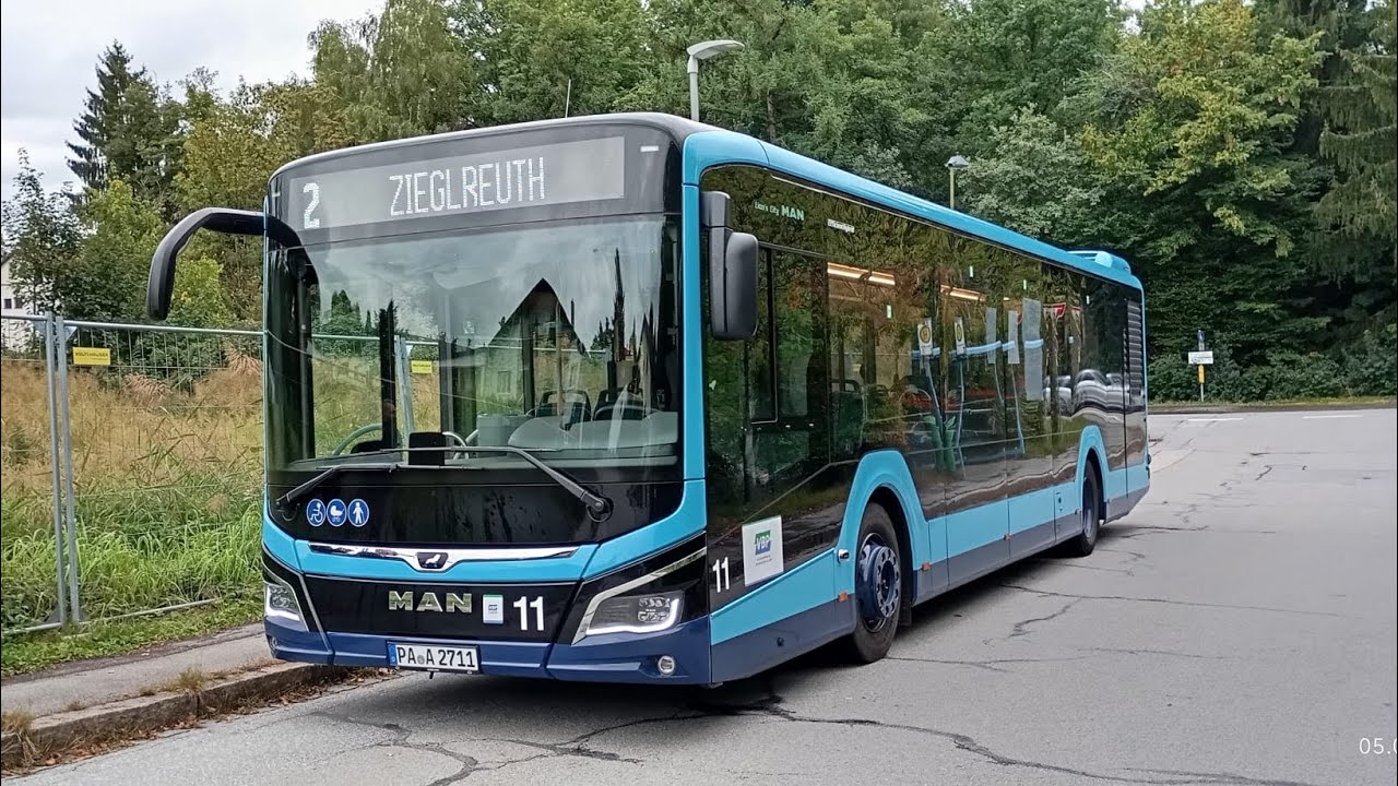 Linie 2 von Kulbruck Erlebnisbad über ZOB nach Ziegelreuth mit MAN Lion's City 12 Efficent Hybrid 