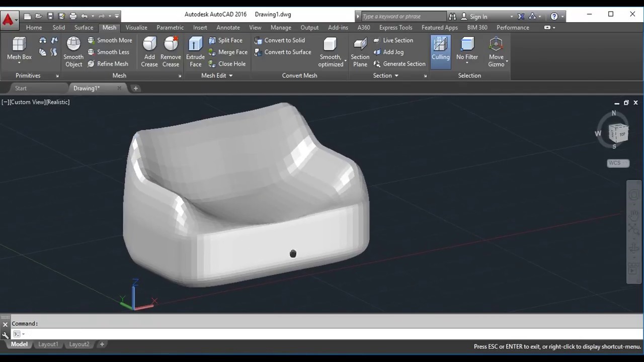 AUTOCAD 3D ,Sofa and table tutorial