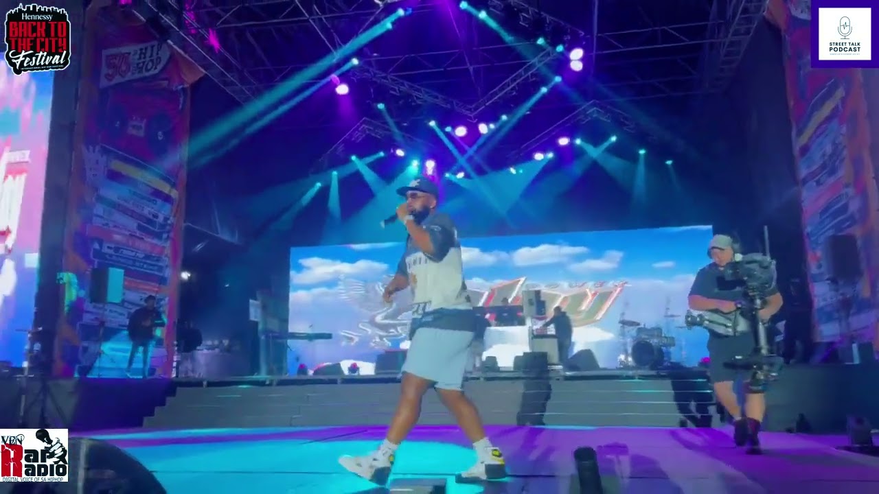 Cassper Nyovest   performing  Ragga Ragga at Back to the city Hip-Hop festival