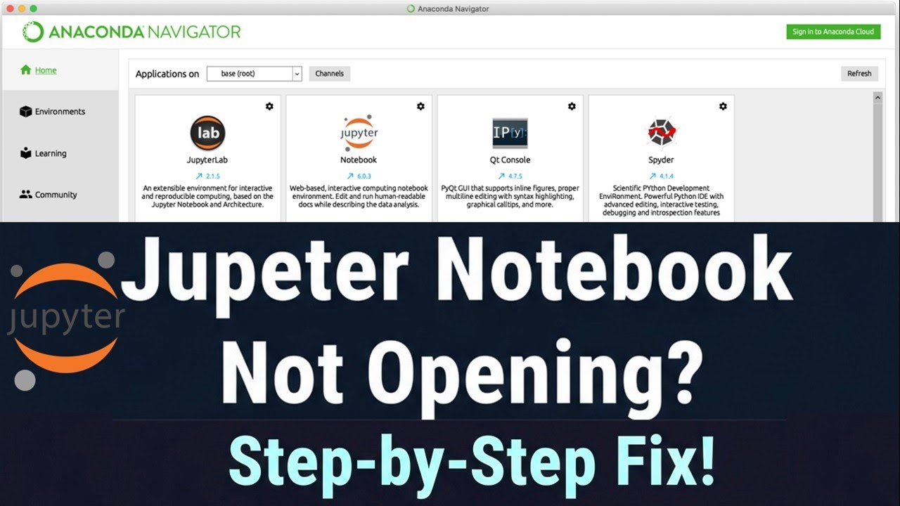 Как исправить ошибку, из-за которой Jupyter Notebook не открывается в Anaconda Navigator