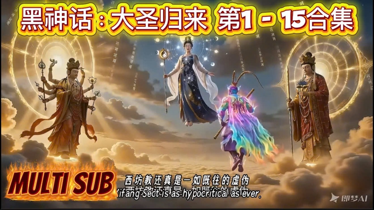 黑神话：大圣归来 第1 - 15合集：天庭大战西昉教 北斗之尊、统御诸天！妖圣显！ #黑神话 #齐天大圣 #孙悟空 #ai创作浪潮计划 #修仙漫剧馆