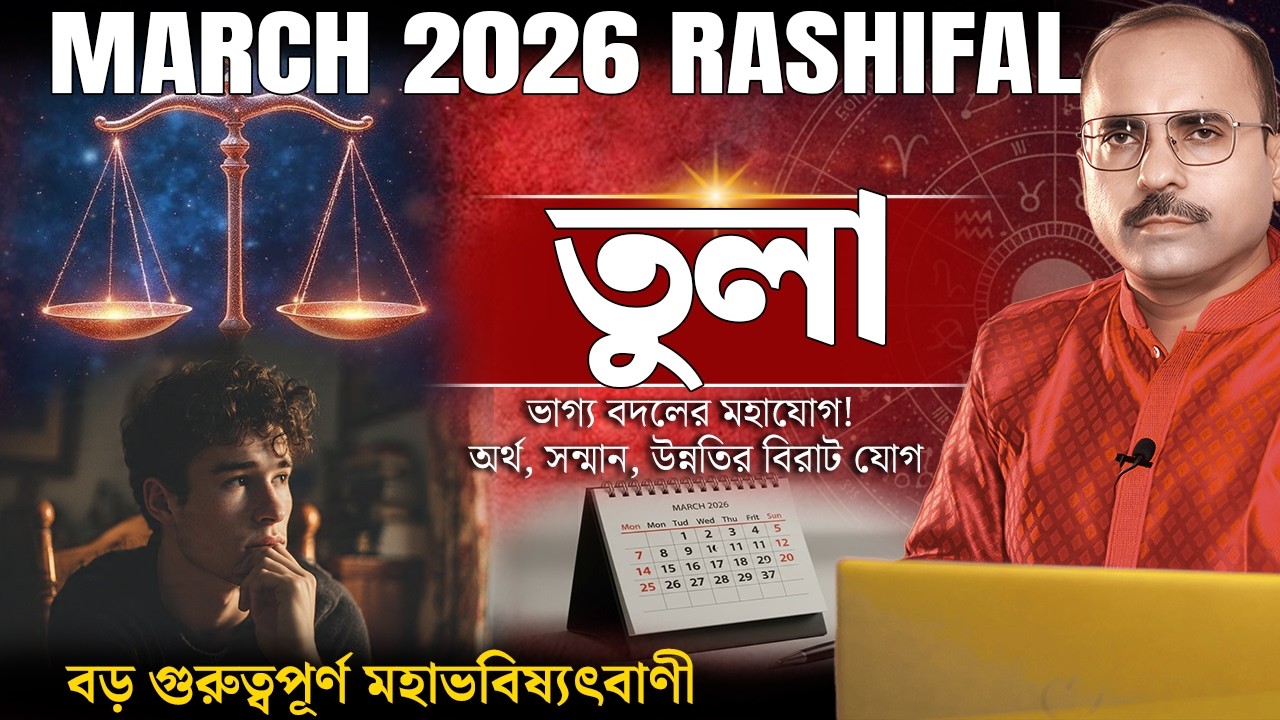 তুলা মার্চ ২০২৬ রাশিফল | Tula Rashi March 2026 | Libra March 2026 Horoscope