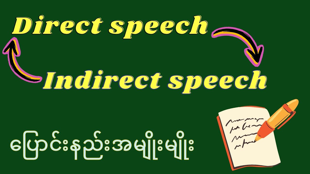 Direct Speech - Indirect Speech ပြောင်းနည်းအမျိုးမျိုး ရှင်းလင်းချက်