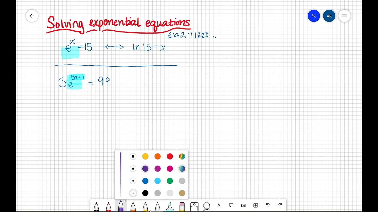 solve exponential equation with LN