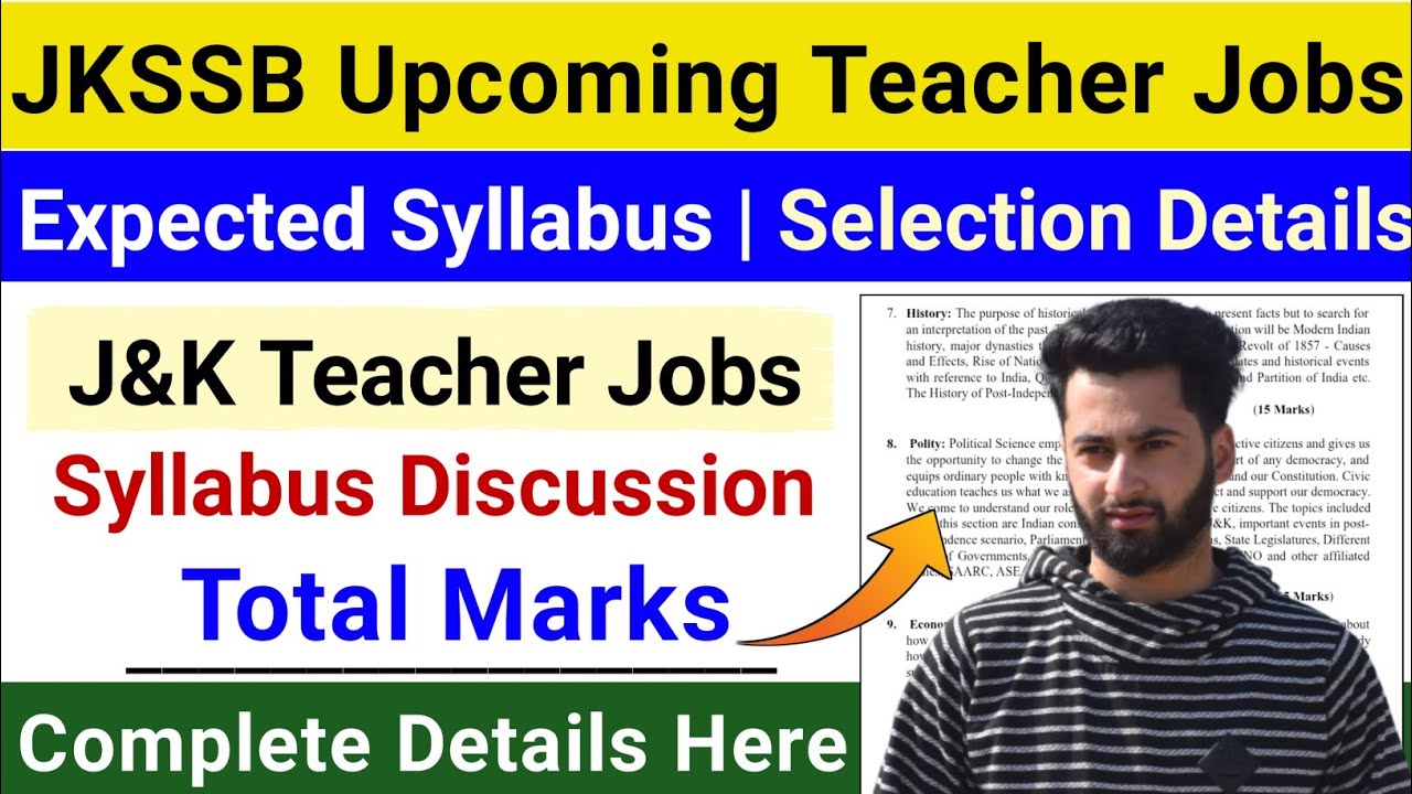 JKSSB Teacher Posts 2025 | Jkssb Teacher Posts Syllabus | J&K Teacher Jobs Expected Syllabus