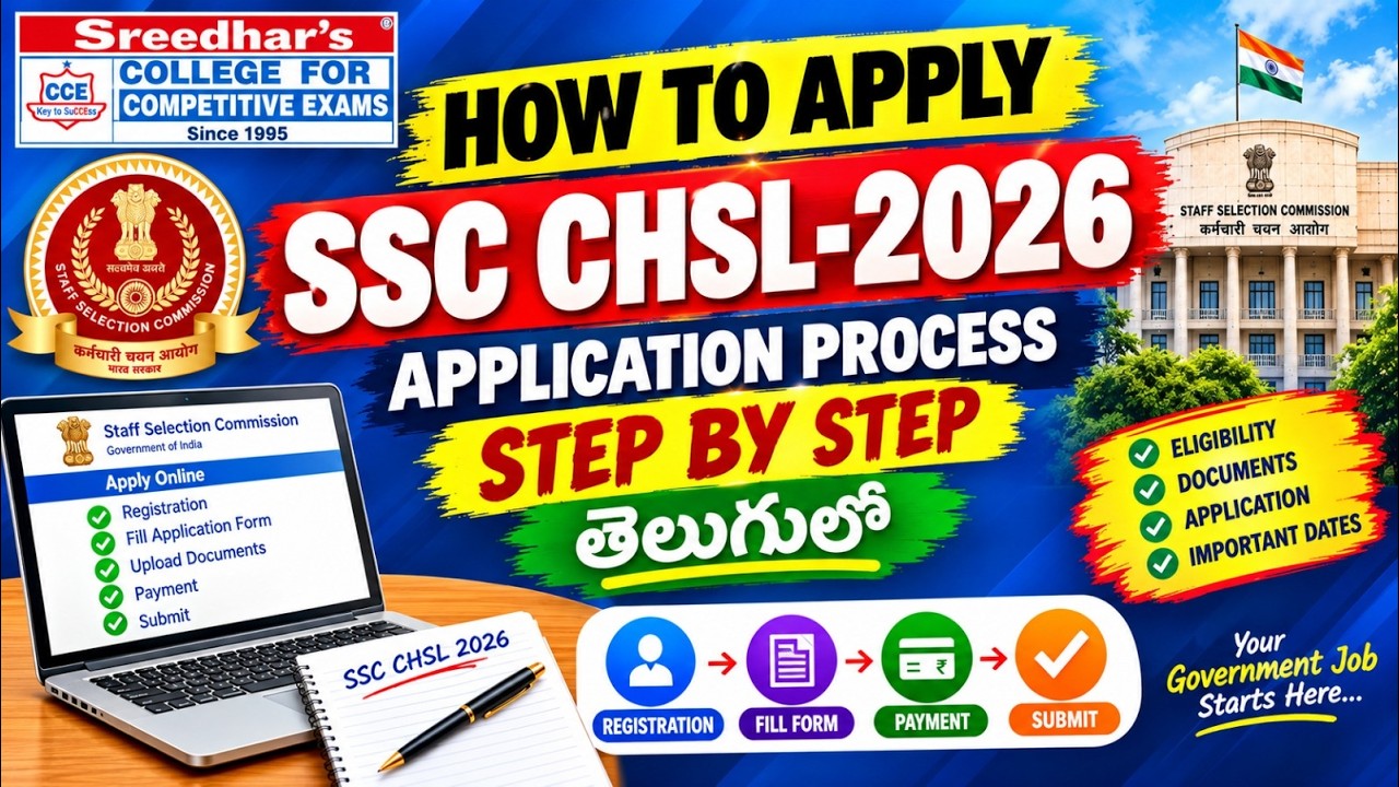 Процесс подачи заявки на SSC CHSL 2026 | Как подать заявление онлайн пошагово на телугу | Sreedha...
