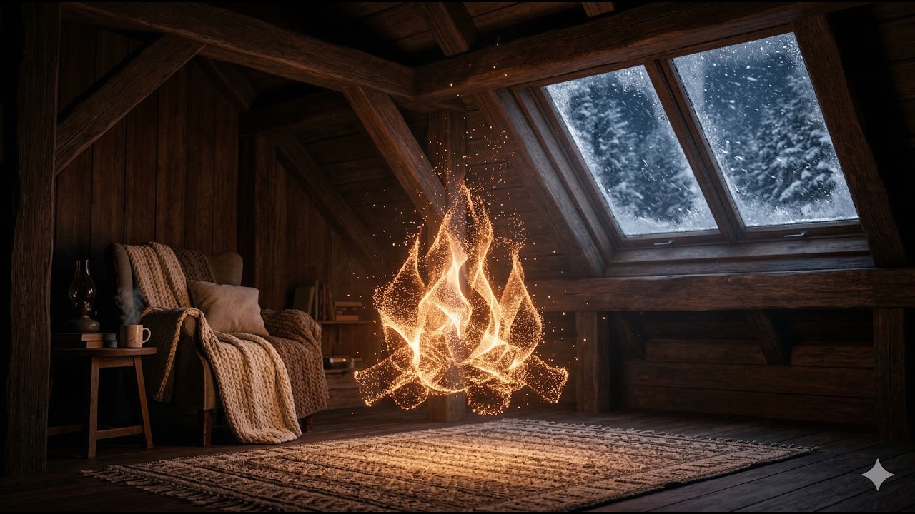 Hologram Fireplace 4K | Relaxing Ambient Fire for Home & Office