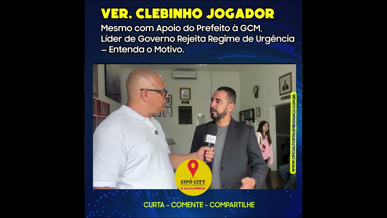 Conversamos com o líder de governo na Câmara Municipal, vereador Clebinho Jogador