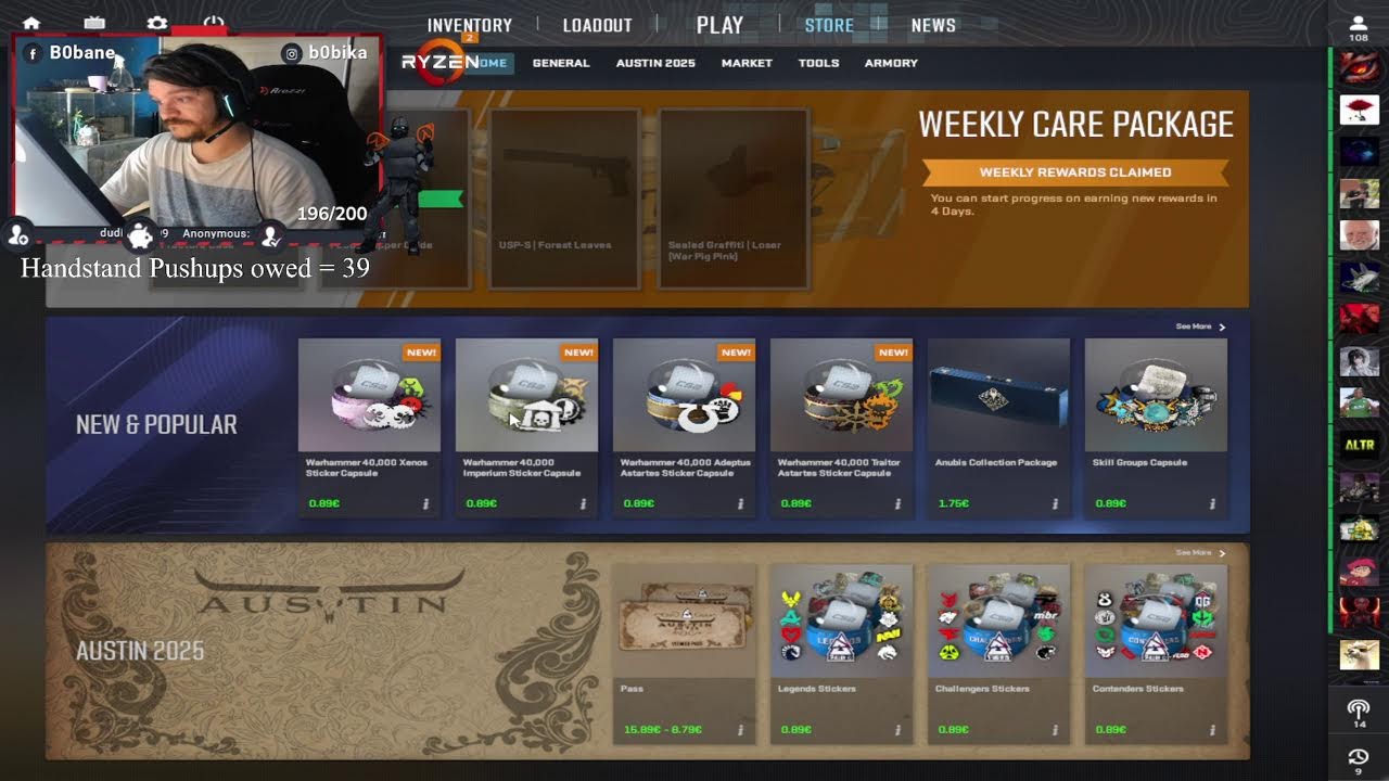 TWITCH SUB = HANDSTAND PUSHUP | !tts !handstand !rewards !giveaway | BALKAN , SLO , ENG 18+ |