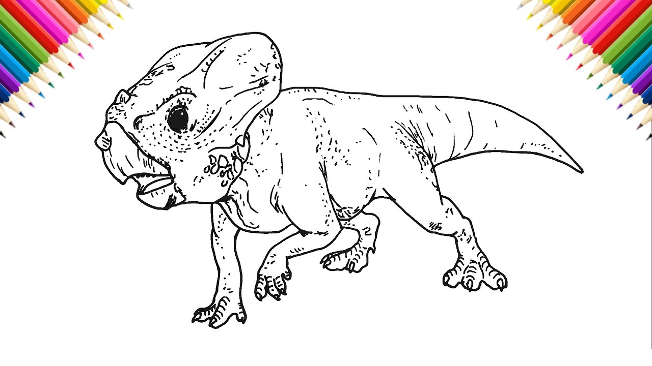 How to draw Aquilops (Dolores) from Jurassic World: Rebirth