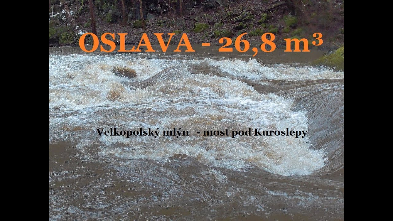 Únorové splutí řeky OSLAVY při 26,8 m3/s