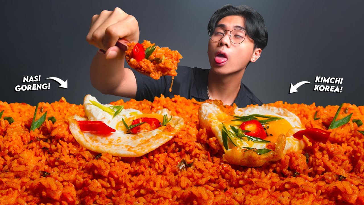 NAGIH PARAH!! MUKBANG NASI GORENG KOREA PEDAS PORSI KULI!!