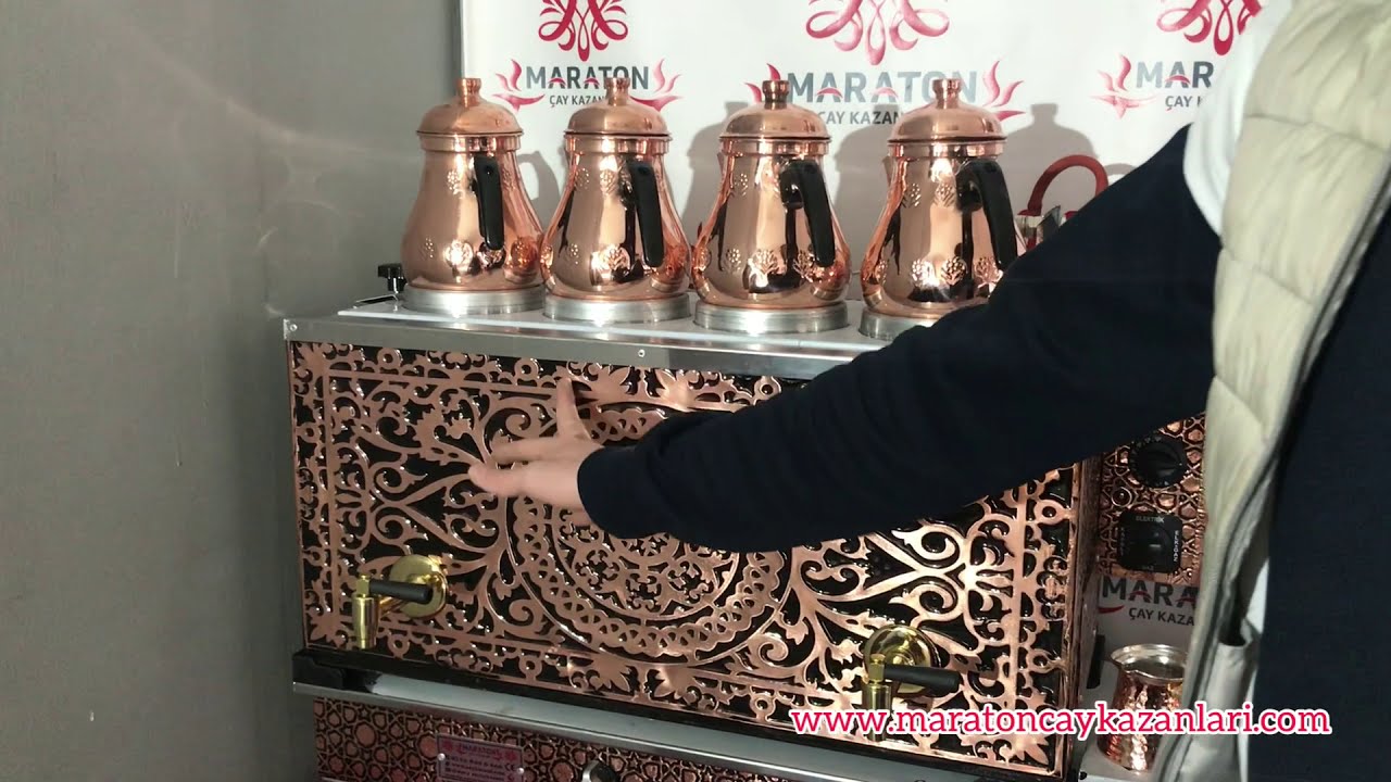 3+1 Demlikli Bakır Çay Kazanı Tam Tasarruflu Çay Ocağı Kazanı