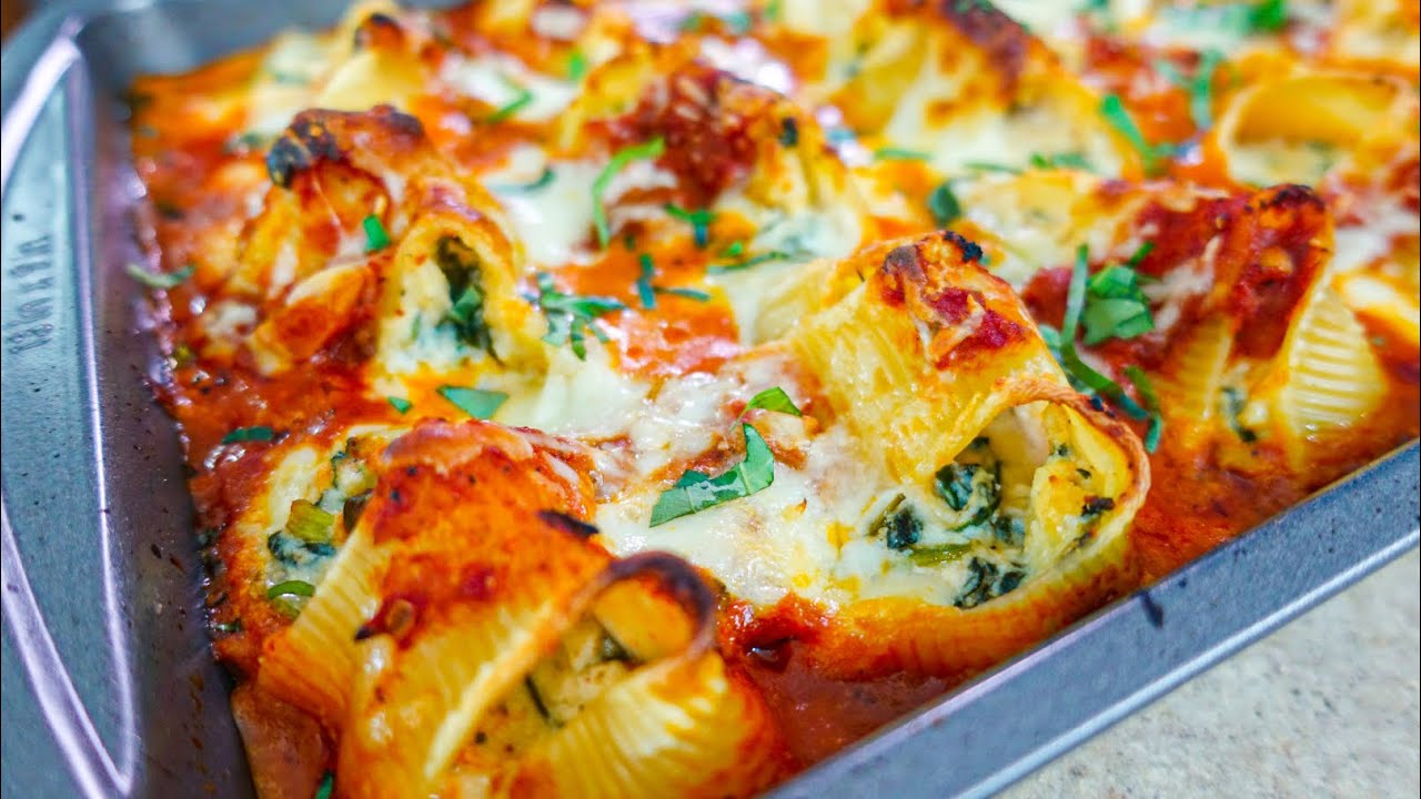 How To Make Cheesy Stuffed Shells Vegetarian Recipe
