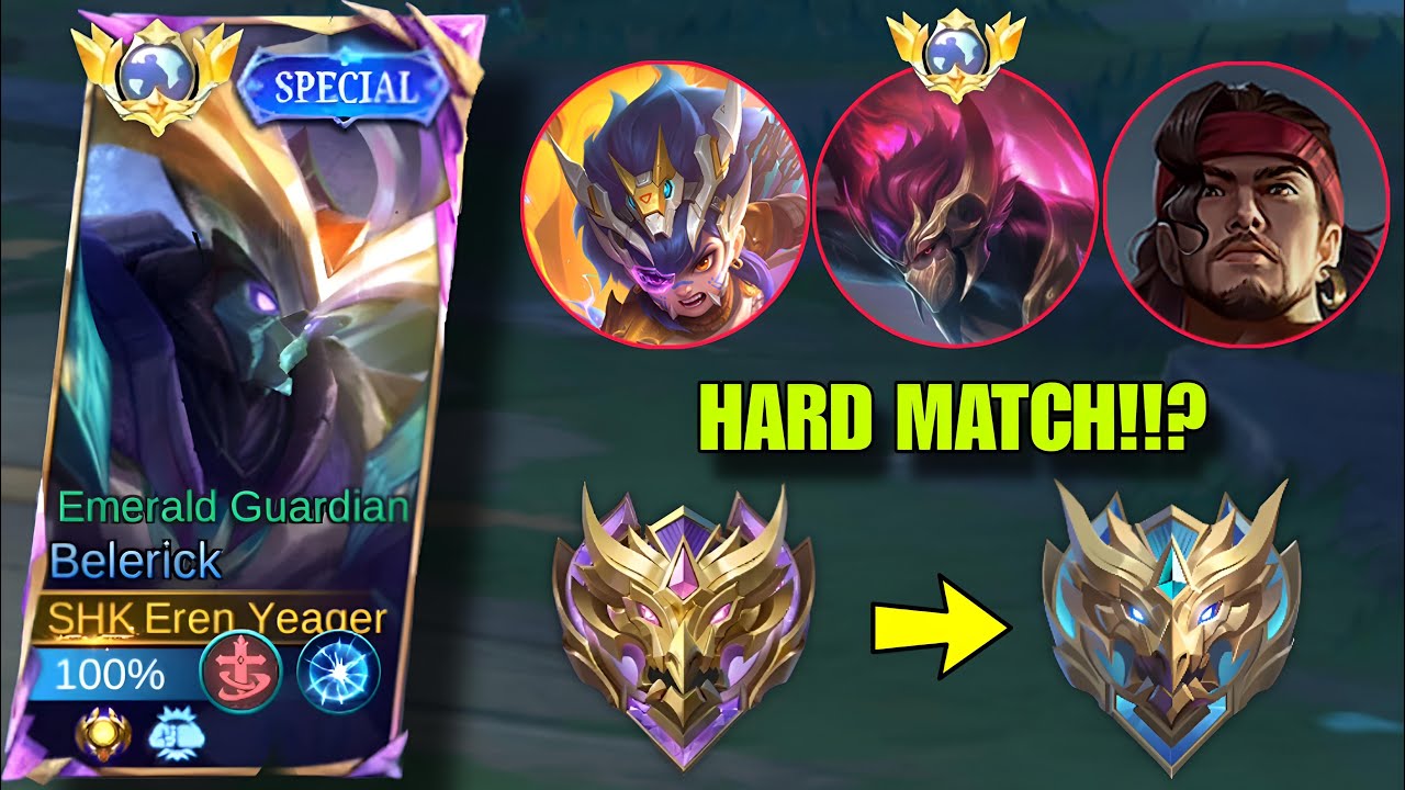 HARD MATCH! BELERICK RANK IN MYTHICAL HONOR VS META HERO | BELERICK BEST BUILD | MLBB
