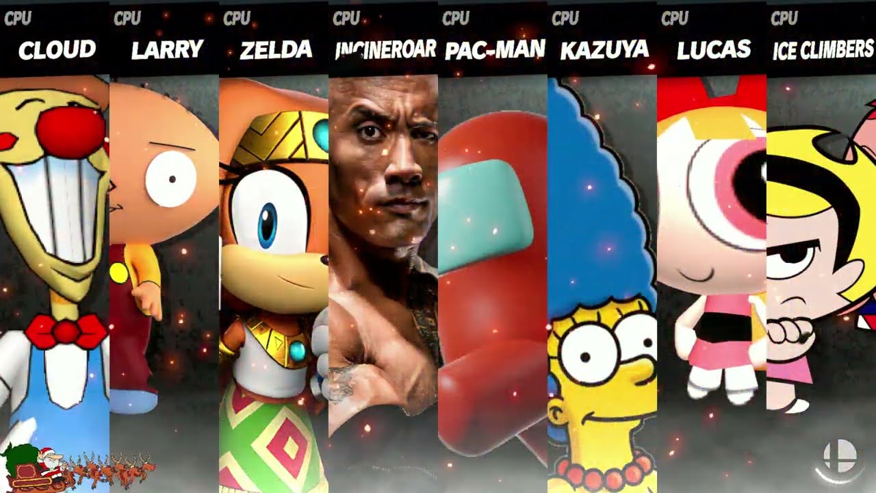 Pizza face vs Stewie vs Tikal vs The Rock vs Crwmate vs marge vs Blossom vs Billy & Mandy