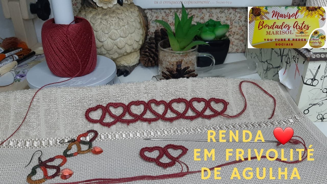 Como fazer a Renda Coração em Frivolité de Agulha.
