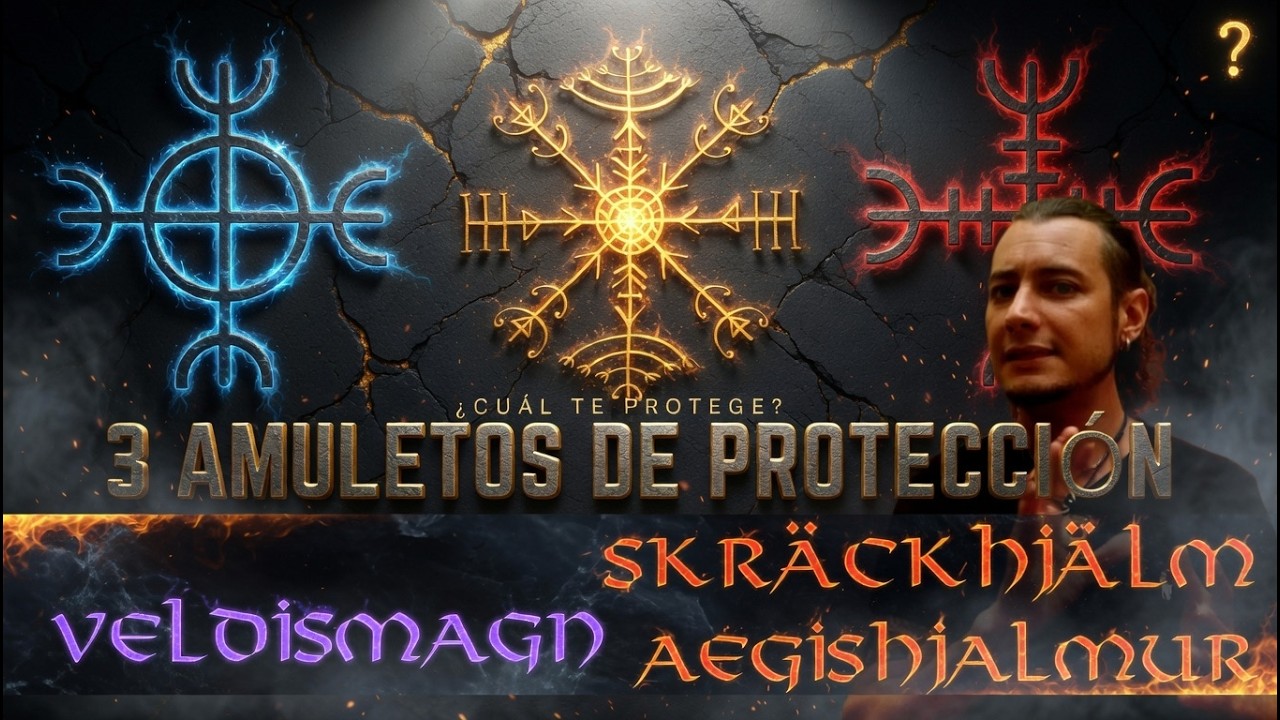 3 Amuletos de Protecci&oacute;n (Veldismagn - Skr&auml;ckhj&auml;lm - aegishjalmur)
