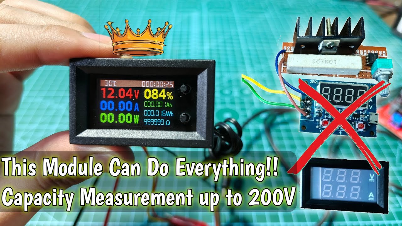 DIY Battery Capacity Tester 200V Max #batterycapacity #diyelectronics #voltmeter #powermeter #power 