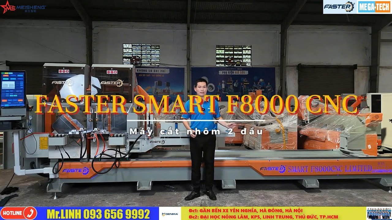 Máy cắt nhôm 2 đầu ngoại tuyến Faster F8000 CNC | Ưu đãi khủng