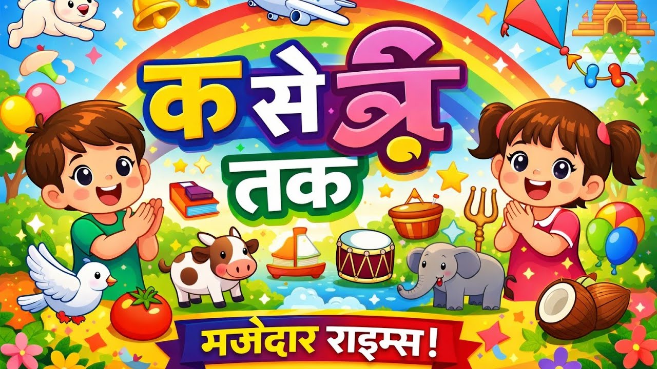 क से ज्ञ तक – Kids Rhyme | HINDI MAJEDAAR KAVITA | हिंद मज़ेदार कविता #rhymes #kavita 