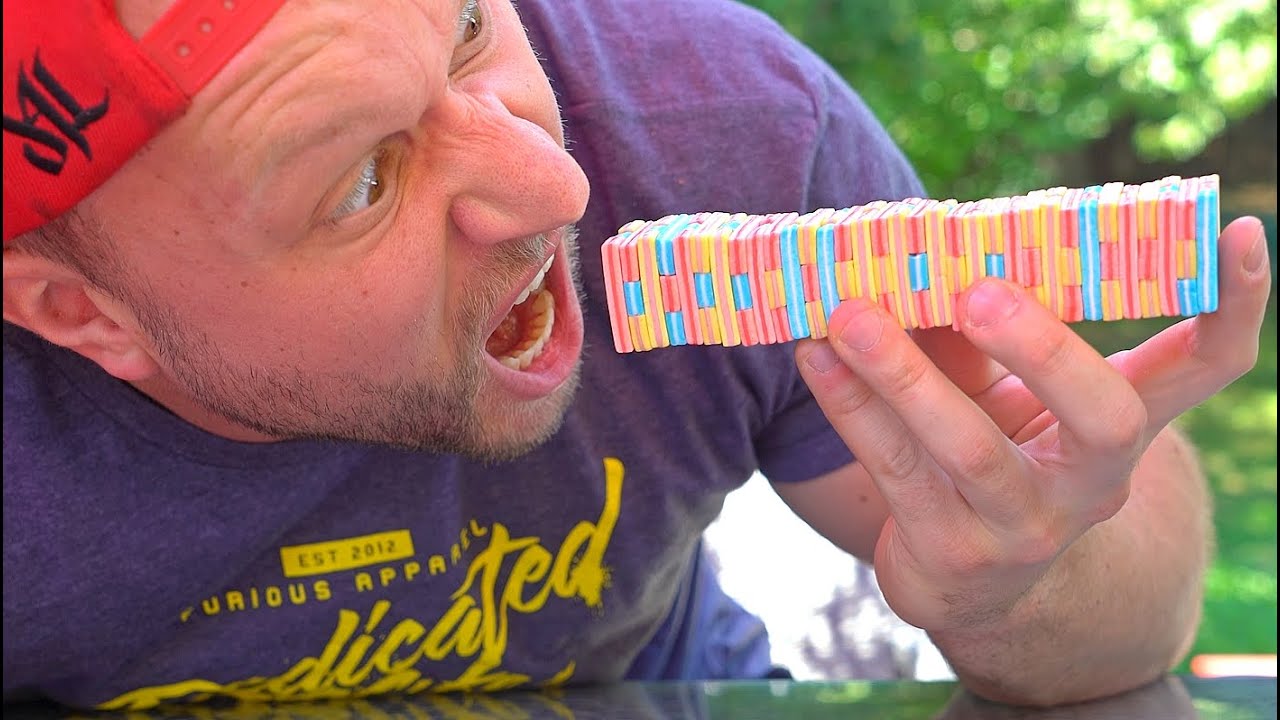 100 LAYERS OF GUM ONE BITE CHALLENGE!