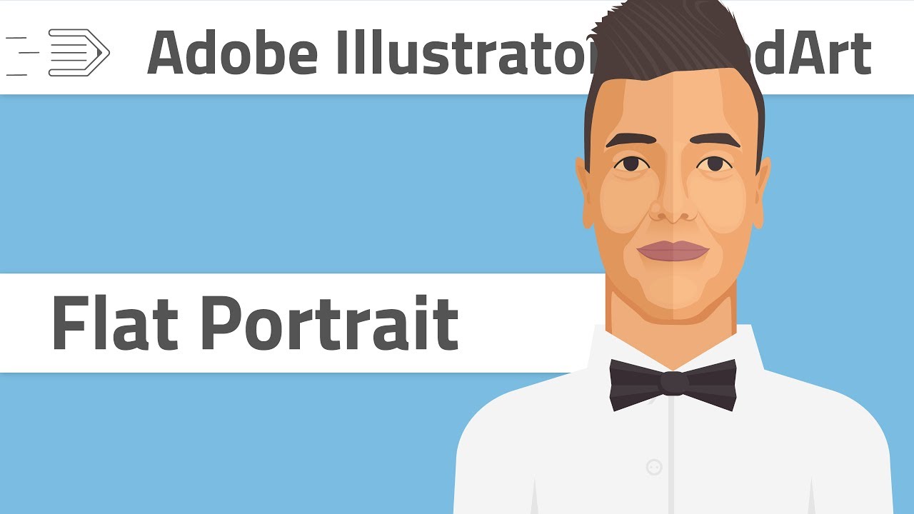 Flat portrait in Adobe Illustrator | SpeedArt video