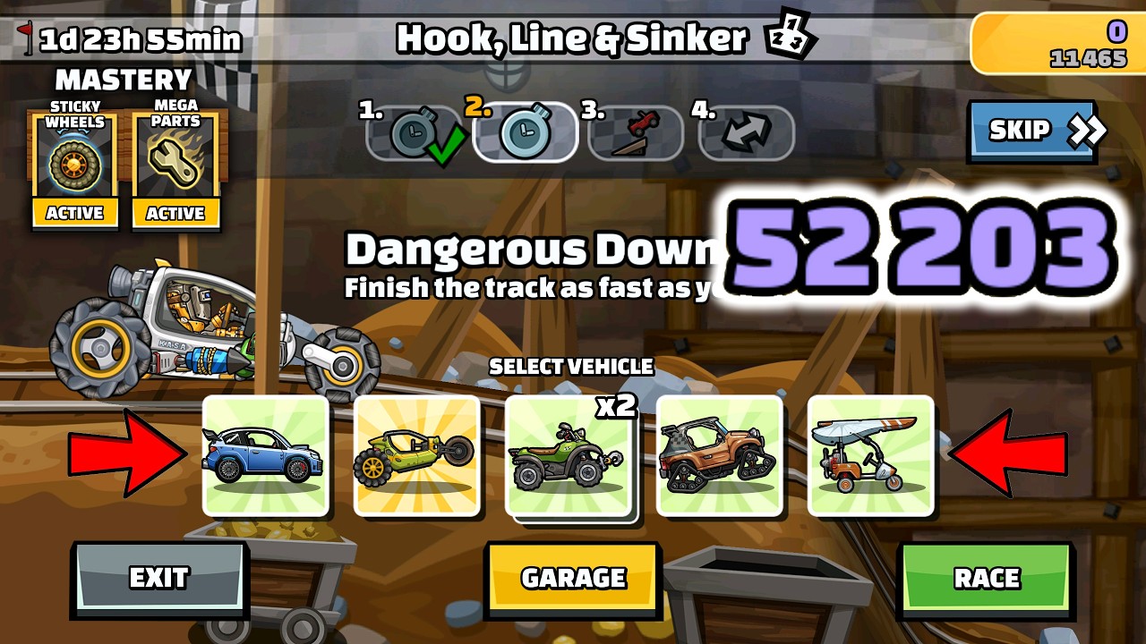 Hill Climb Racing 2 - 52203 points in HOOK, LINE & SINKER Team Event | GamePlay