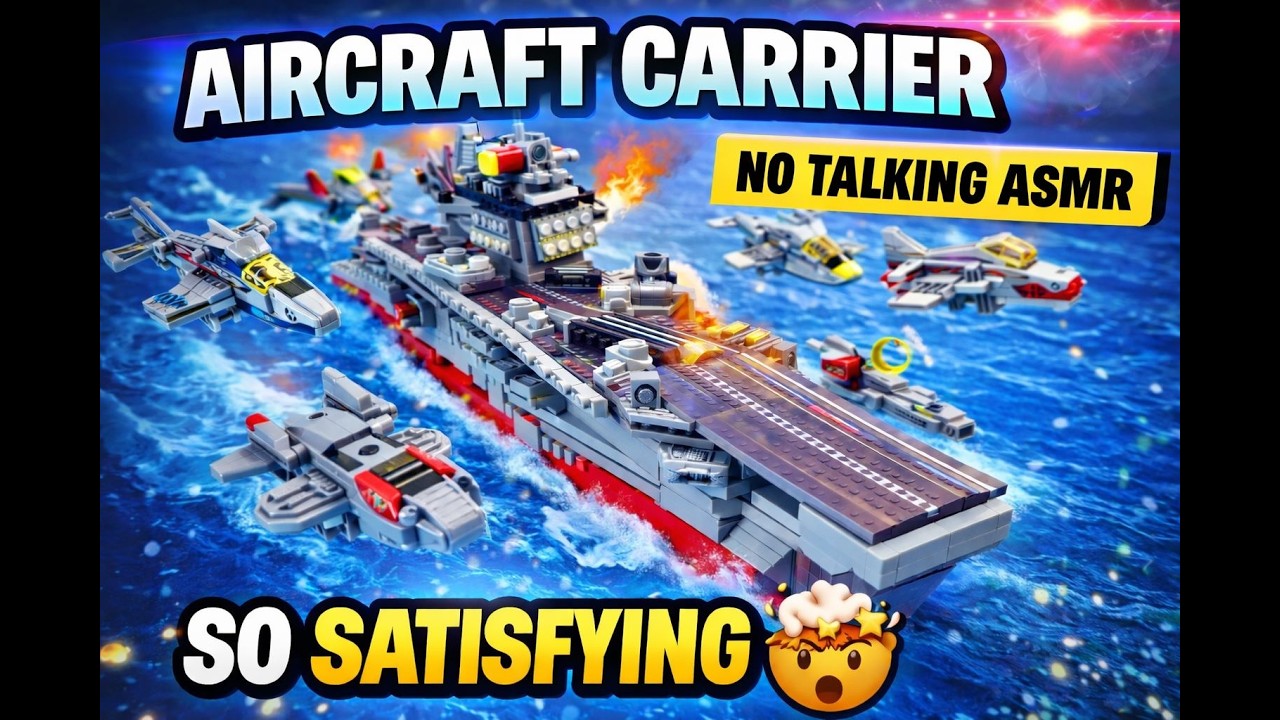ASMR Brick Aircraft Carrier Build (Part 1) 🛳️ | Satisfying & Relaxing #brick #satisfying #asmr