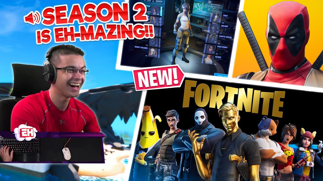 Nick Eh 30's FIRST REACTION to Fortnite Season 2! (Chapter 2)