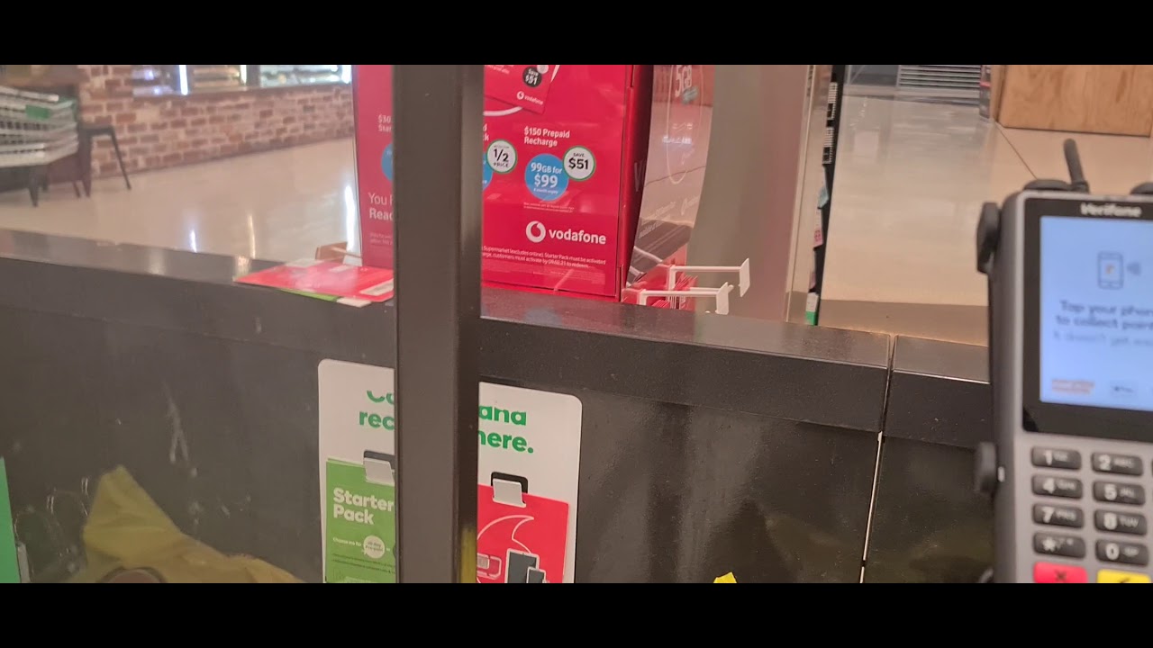 self-checkout at Woolworths Warner