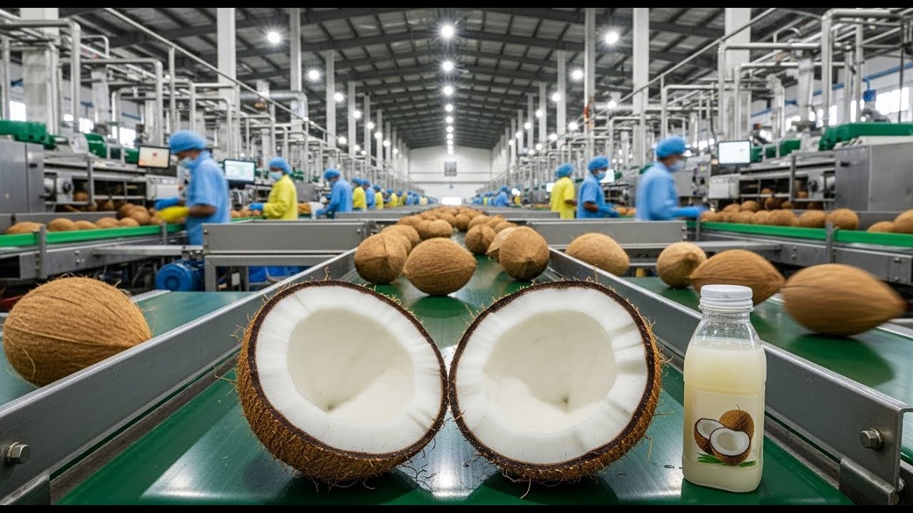 Inside a Modern Coconut Processing Factory – From Raw to Finished | Full Industrial Process