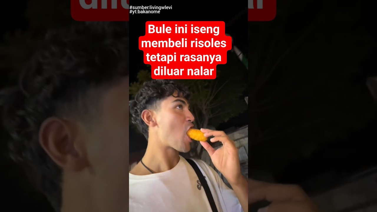 reaksi bule makan risoles di Gili t 