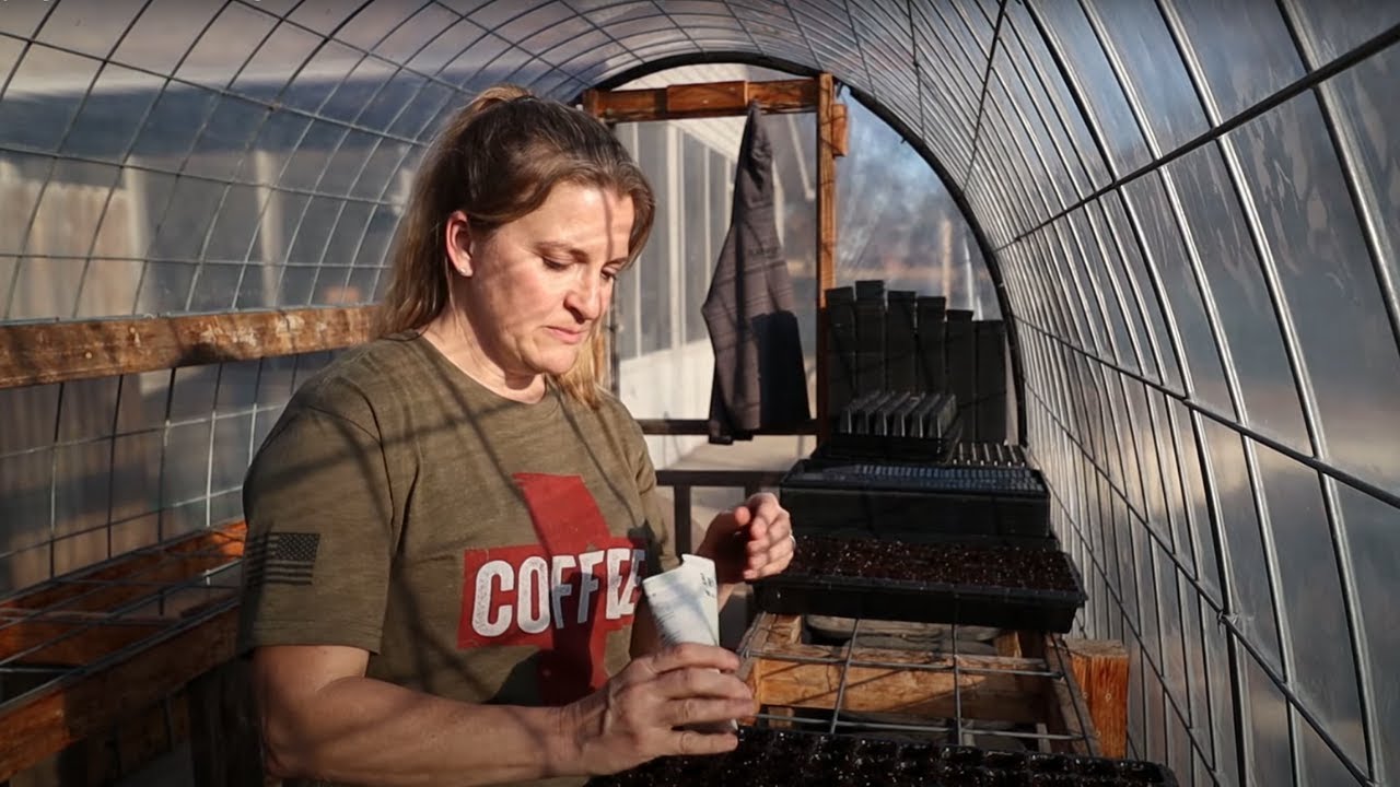 Spring Garden Seed Starting 2021 | In the Cattle Panel Greenhouse | Heirloom Permaculture