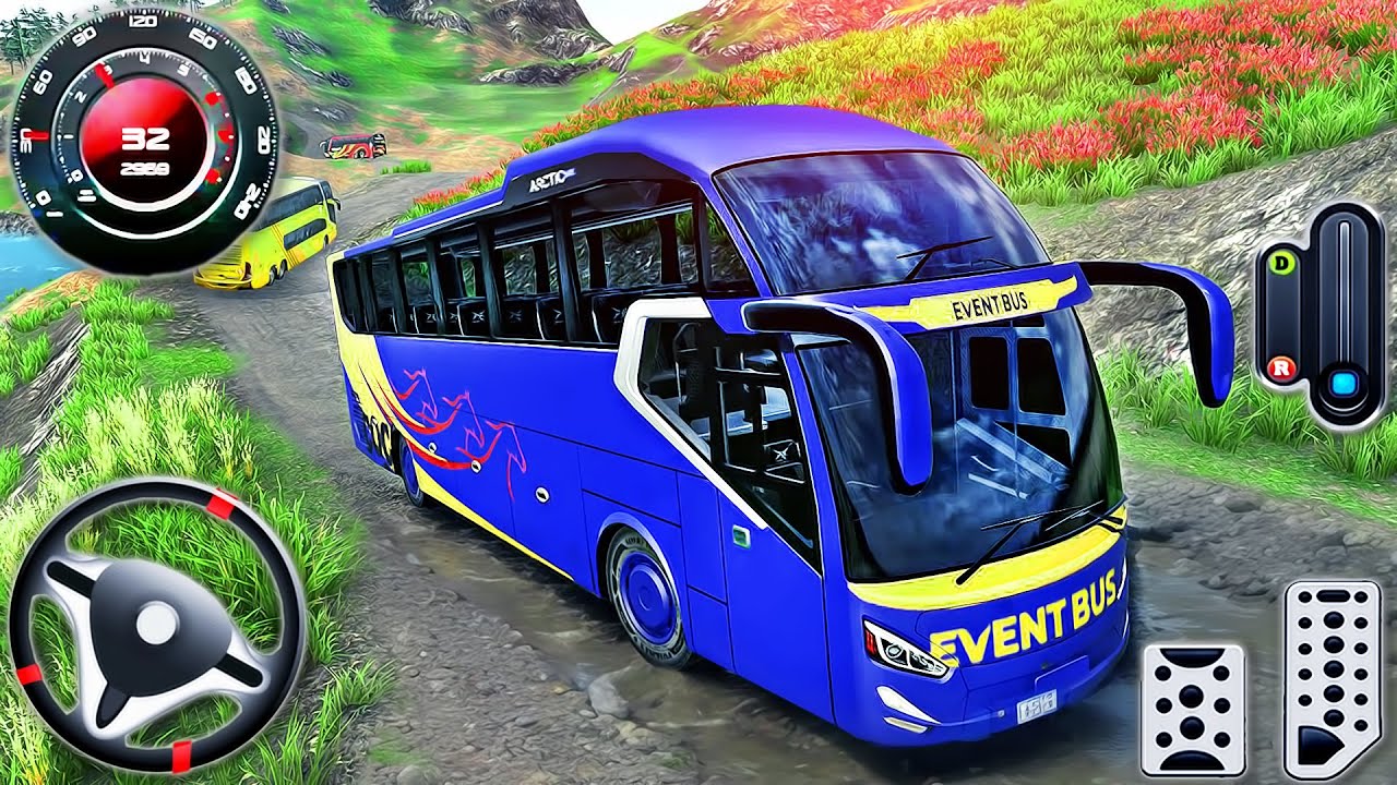 Offroad Coach Bus Driving Simulator 3D - Real Uphill Bus Drive 2024 - Android GamePlay #2