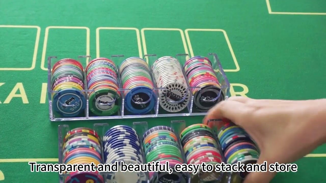 Transparent acrylic without cover 39mm 100pcs poker chip holder tray