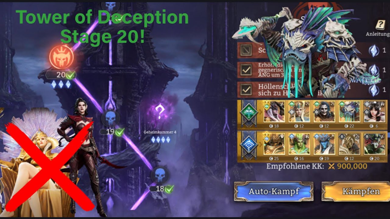 Tower of Deception Stage 20 | No Nyx or Ingrid | Watcher of Realms