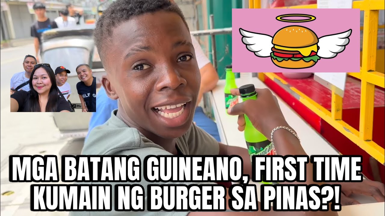 MGA BATANG GUINEANO NASARAPAN SA ANGELS BURGER!!