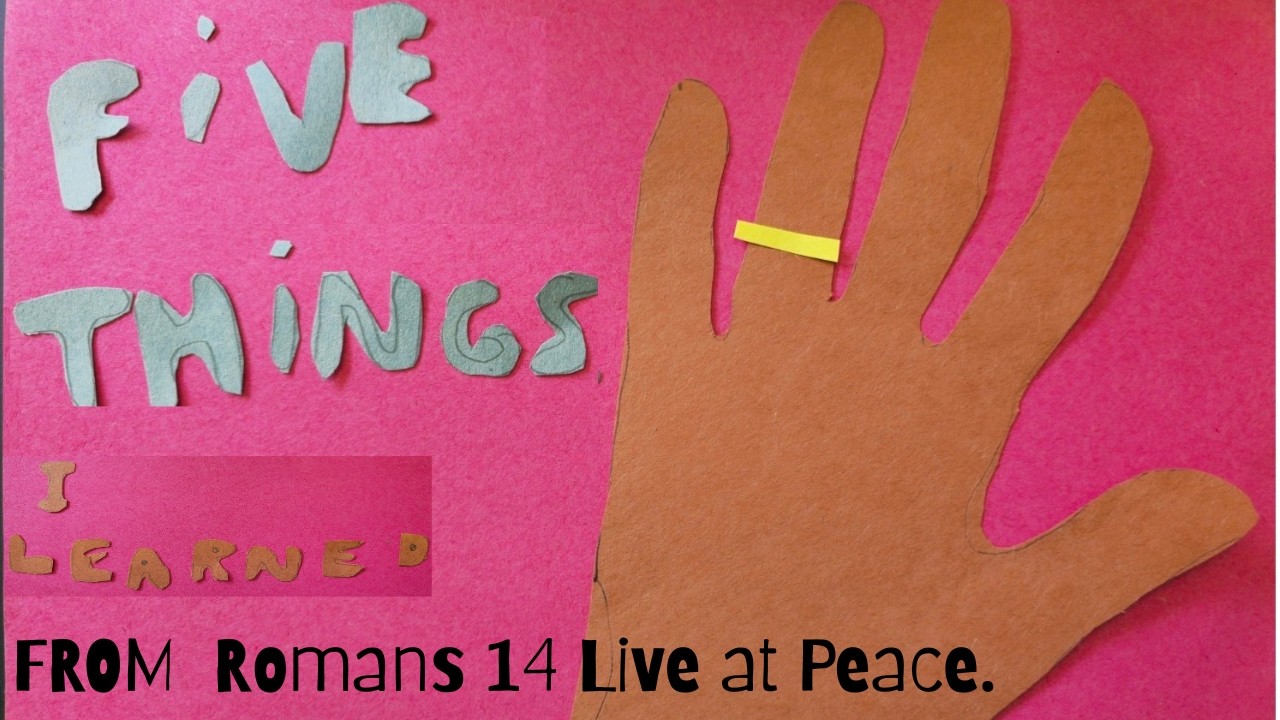 Five Things I Learned from Romans 14 We learn how to live at peace with our brothers and sisters.