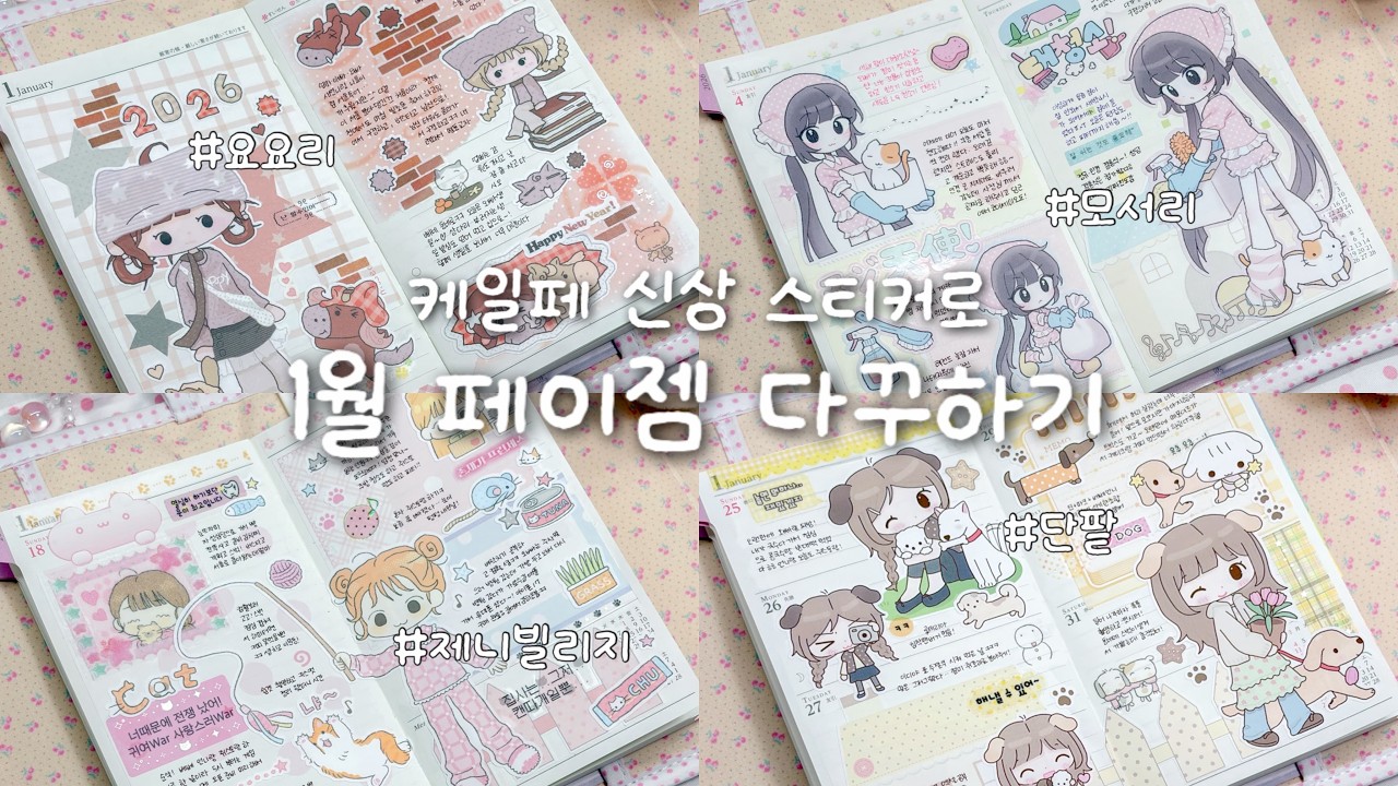 ➳✩⡱1월 페이젬 다이어리 꾸미기 함께해요🤍ㅣ케일페 신상으로 다꾸🫶🏻