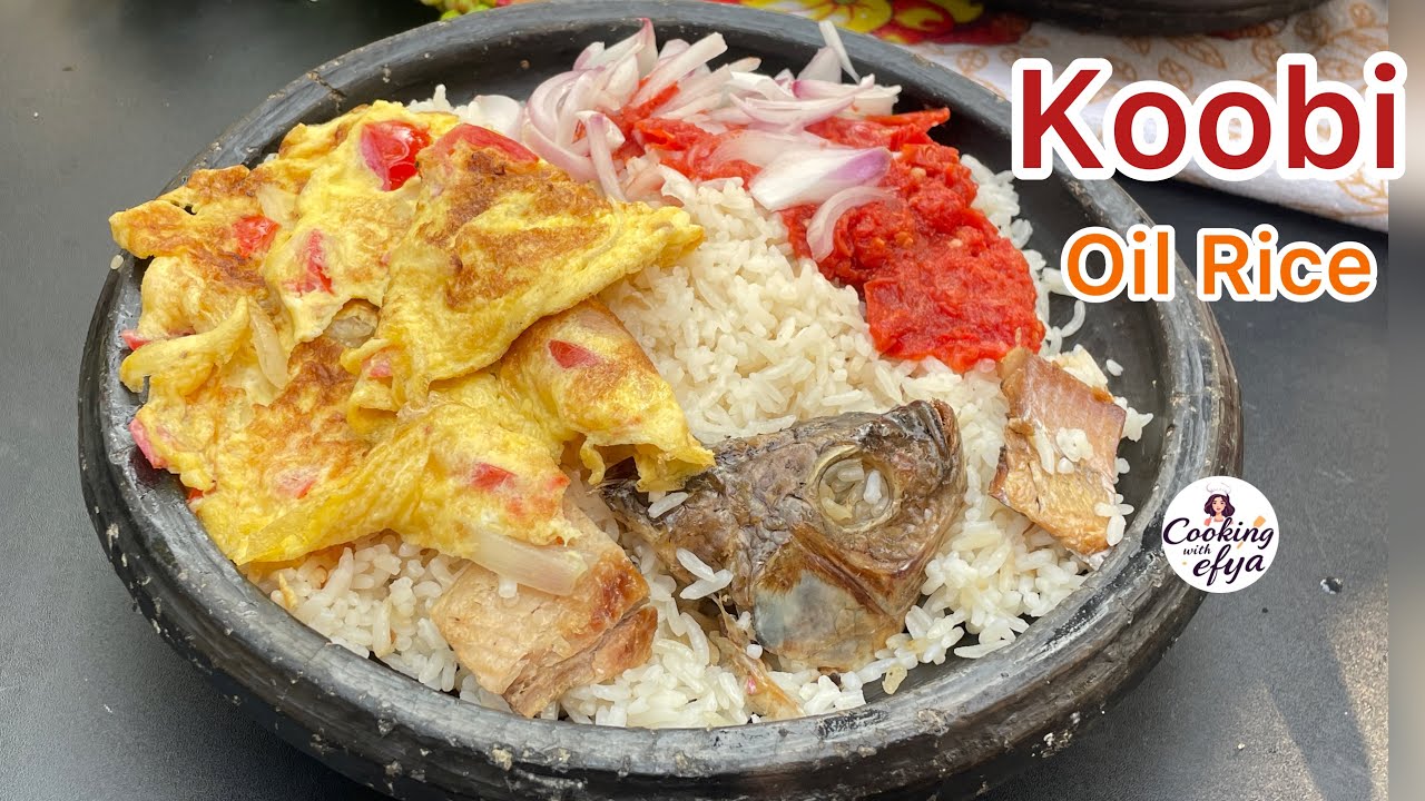 THIS IS THE BEST WAY TO MAKE POPULAR GHANAIAN FOOD KOOBI OIL RICE |LETS MAKE ANGWAMU |GHANA OIL RICE