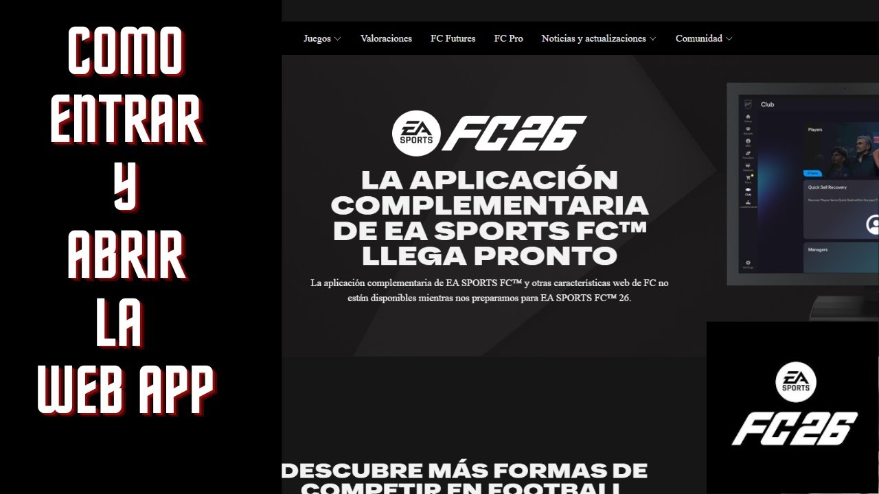 COMO ENTRAR A LA WEB APP FC 26