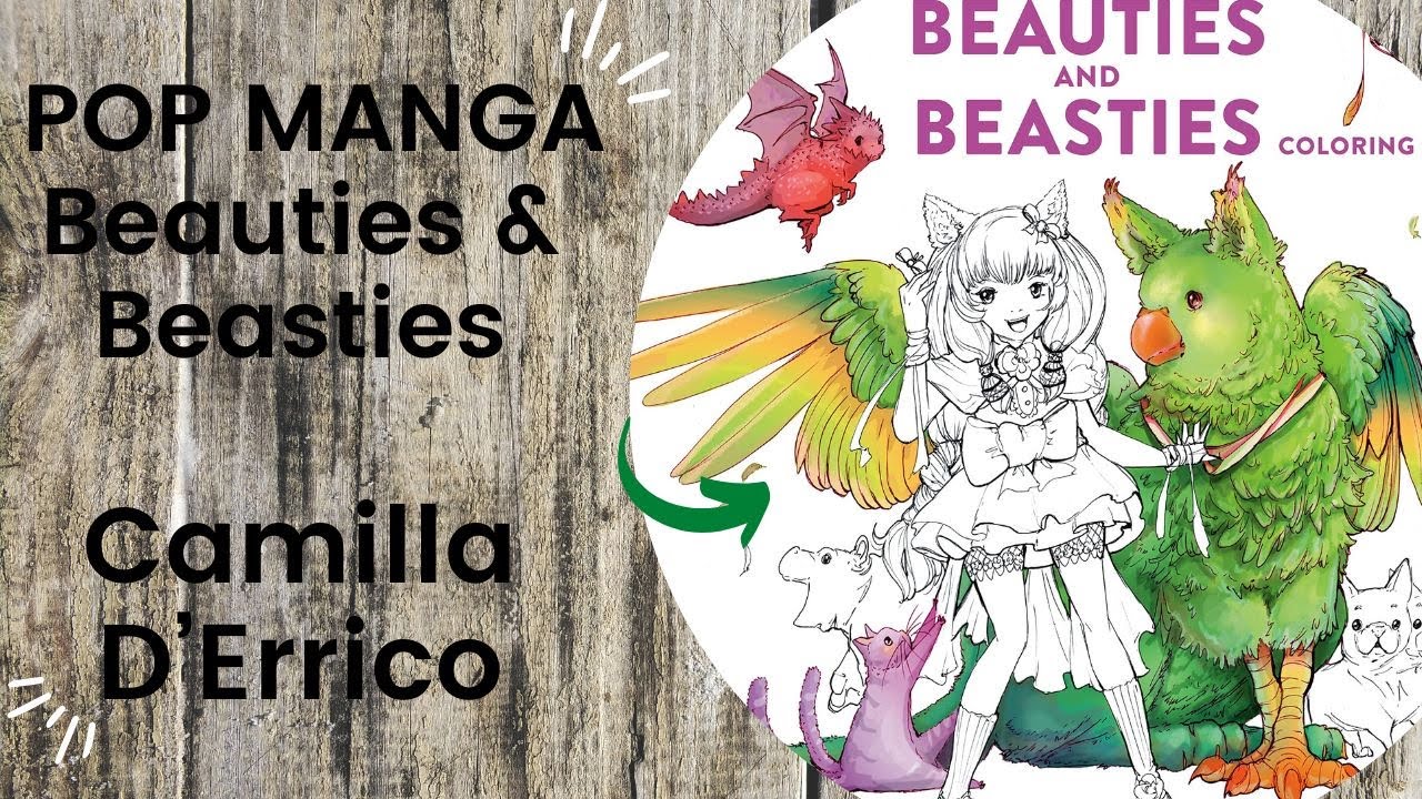 Pop Manga BEAUTIES & BEASTIES - Camilla D'Errico //Adult Colouring Book Flip Through