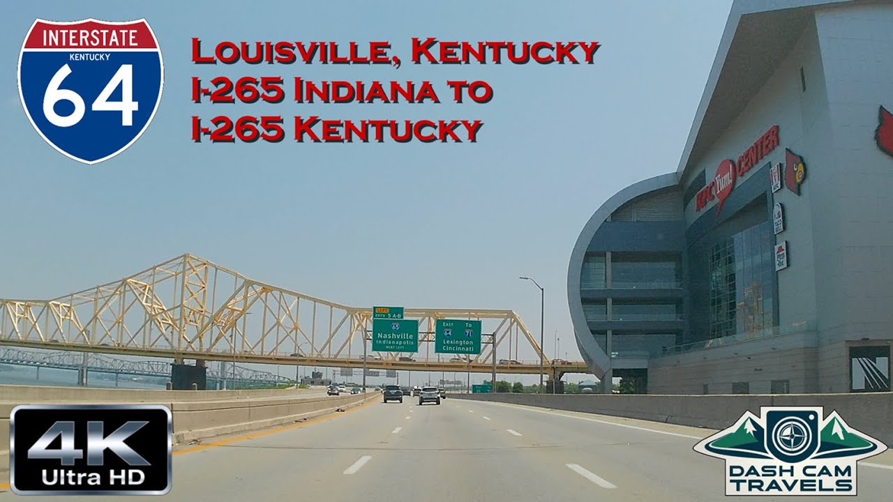 Interstate 64 through Louisville, Kentucky from I-265 in Indiana to I-265 in Kentucky
