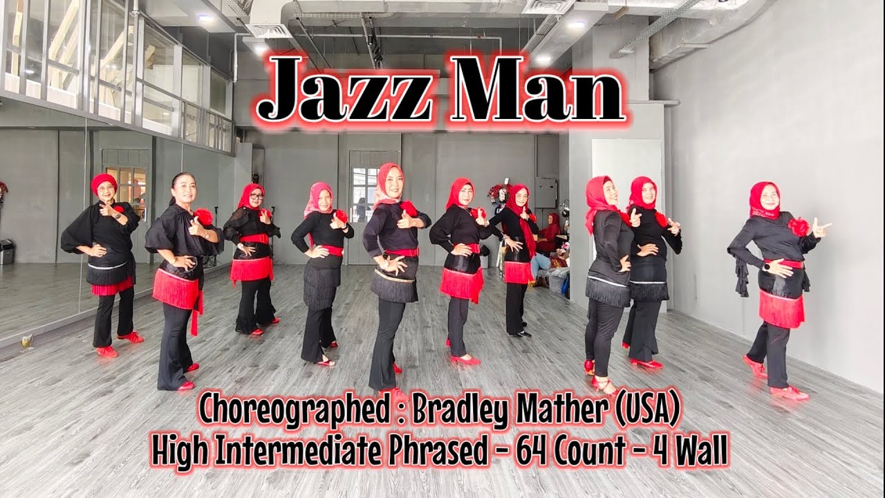 JAZZ MAN - Line Dance || Bradley Mather || High Intermediate Phrased | Demo : Ladies Clover LD